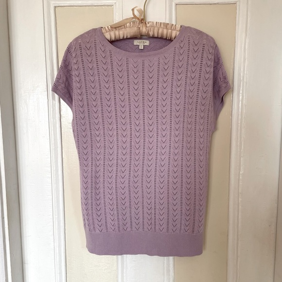 Laura Petites gorgeous lavender pointelle Shirt - Picture 1 of 4